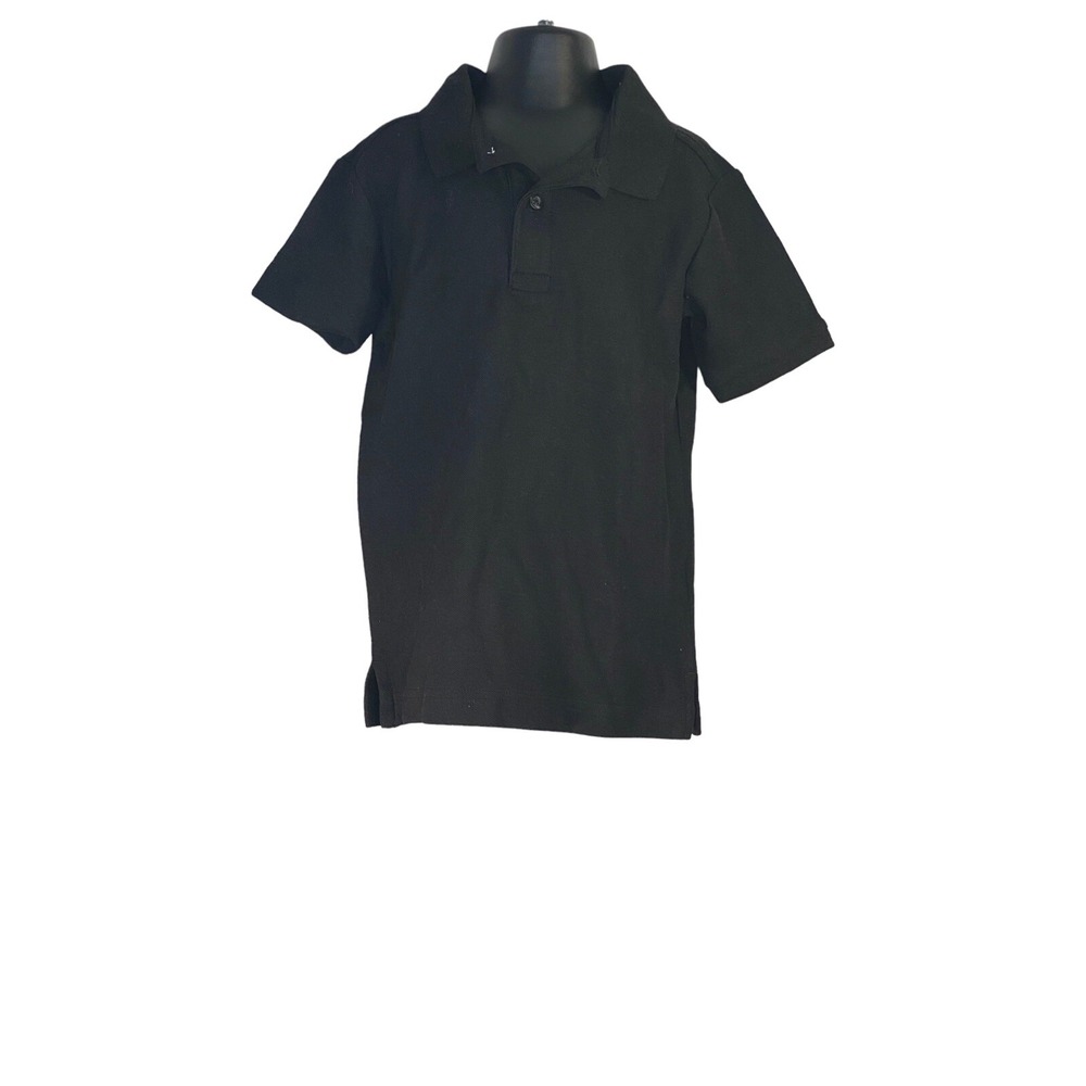 Nautica Girl's Short Sleeve Polo Shirt‎ Black 1/4 Button Up Size Large